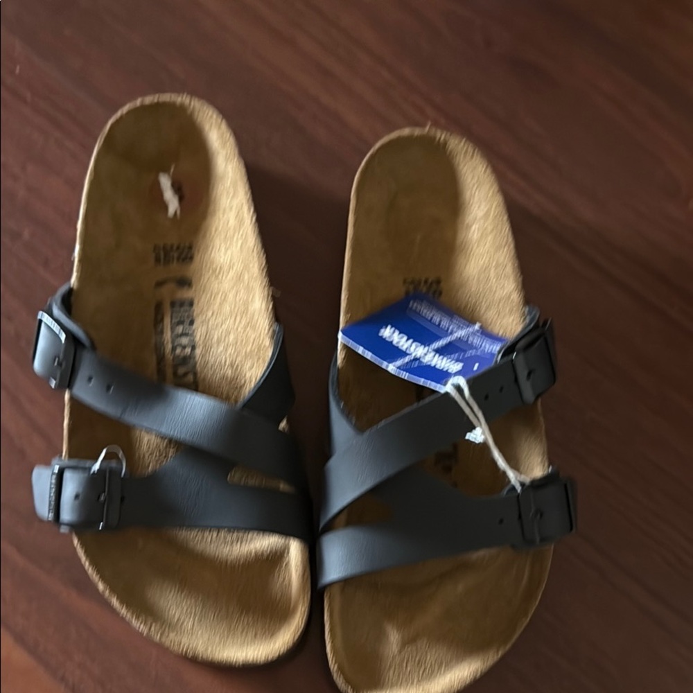 Birkenstock darkGray/black Sandals with Adjustable Straps and Contoured Footbed